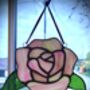 Rose Stained Glass Sun Catcher Wall And Window Art, thumbnail 7 of 8