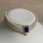Blue 18 K Gold Plated Pearl Indian Choker Set, thumbnail 4 of 6