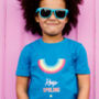 Rainbow Smile Kids Positivity T Shirt, thumbnail 1 of 9