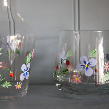 Hand Painted Strawberry Bedside Carafe Set, 3 of 4