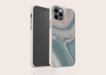 Blue Liquid Marble Biodegradable Phone Case, 3 of 8