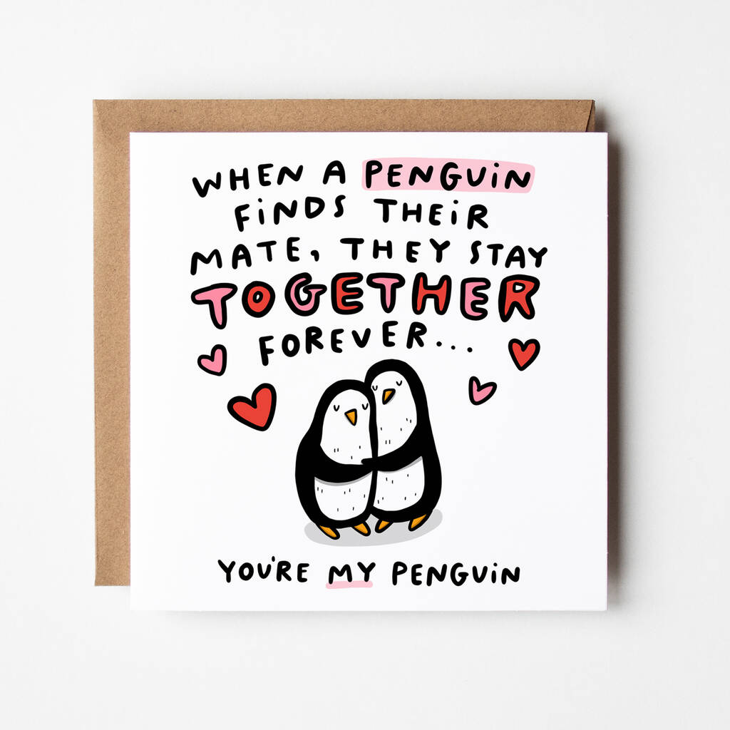 'You're My Penguin' Card By Arrow Gift Co | notonthehighstreet.com