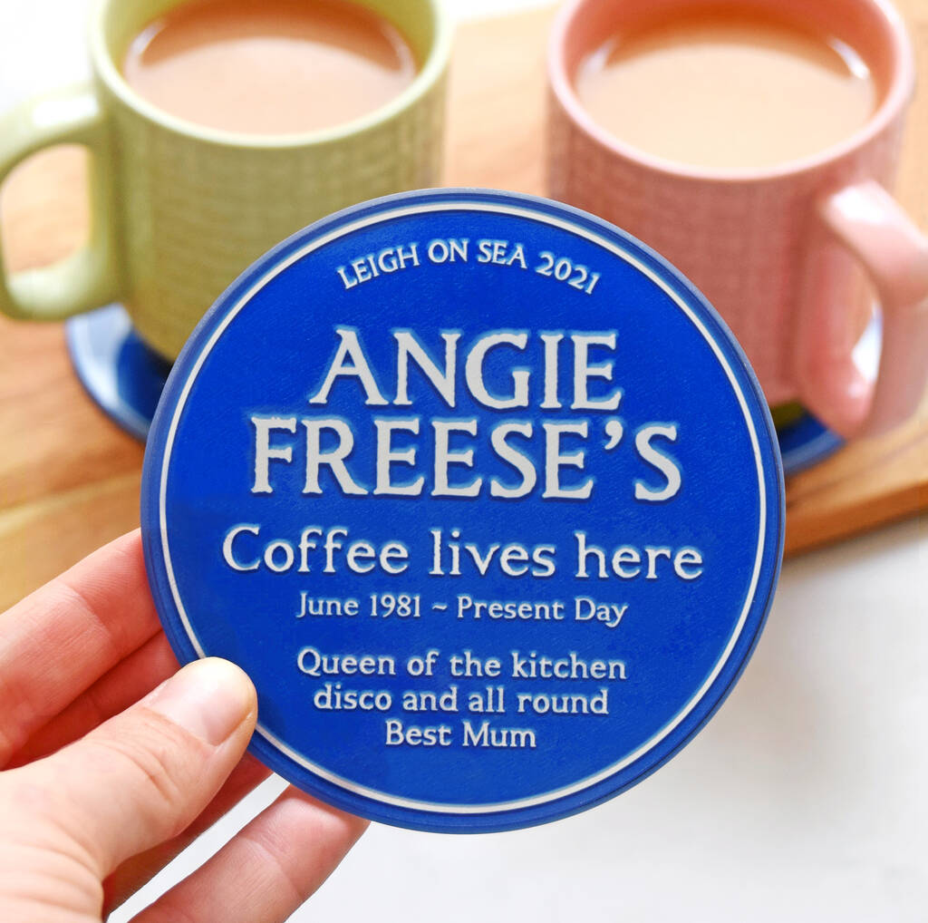 Personalised Blue Plaque Coaster, 1 of 5