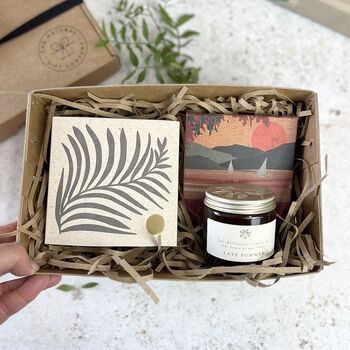 Sunset Candle And Chocolate Natural Gift Set, 3 of 11