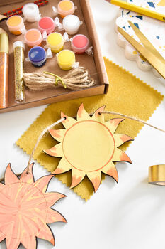 Summer Sun Bunting Kit Wooden Paints Letterbox, 3 of 4