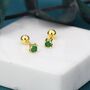 Emerald Green Cz Screw Back Earrings, thumbnail 8 of 11