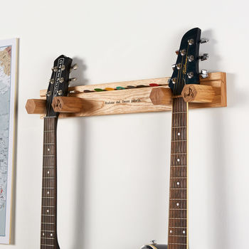 Personalised Double Guitar Stand And Plectrum Holder, 3 of 5