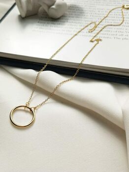 18 K Gold Or Silver Circle Necklace For Women, 3 of 10