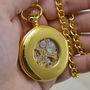 Gold Personalised Pocket Watch With Roman Numerals, thumbnail 4 of 5