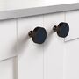 Solid Brass Bronze Cabinet Knobs With Leather Inserts, thumbnail 5 of 8