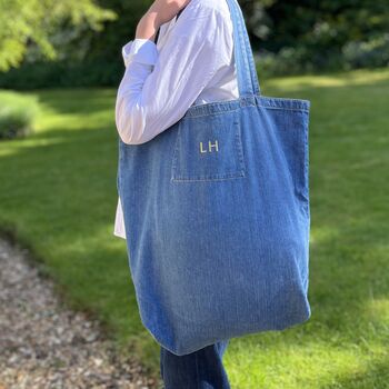 Personalised Denim Shopper Bag, 4 of 7