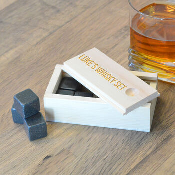 Personalised Whisky Stones Set And Carry Pouch, 2 of 5