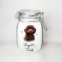 Personalised Chocolate Cockapoo Kilner Style Treat Jar, thumbnail 1 of 2