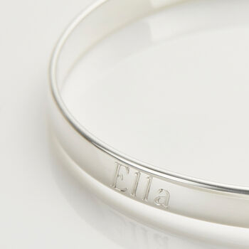 Personalised Sterling First Diamond Kiss Bangle, 5 of 7