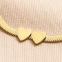Gold Stainless Steel Heart Charm Herringbone Bracelet, thumbnail 10 of 12
