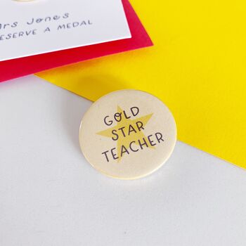 Personalised 'Gold Star Teacher' Badge Card, 2 of 3