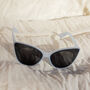 Exaggerated Front Lens Cat Eye Sunglasses In Blue, thumbnail 2 of 3