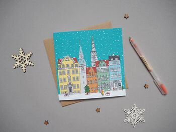 Five Cityscape Christmas Cards Mix And Match, 5 of 12