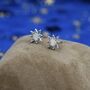 Starburst Opal Stud Earrings In Sterling Silver, thumbnail 3 of 11