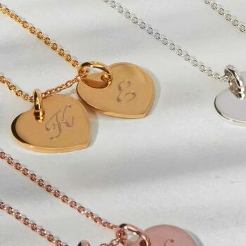Personalised Rose Gold Plate Little Twin Heart Necklace, 4 of 10