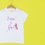 Personalised Unicorn Birthday Sparkle T Shirt, thumbnail 1 of 4