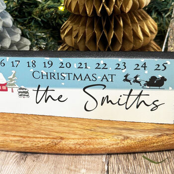 Personalised Santa Countdown Advent Slider With Surname, 2 of 5