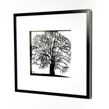 Framed Tree Silhouette Black And White Art, 8 of 9