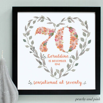 Personalised 70th, 80th, 90th Birthday Framed Print, 5 of 12