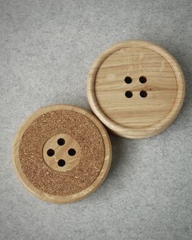 Wooden Oak Button Drink Coaster, 7 of 8