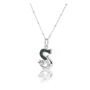 Solid Silver S Initial Necklace With Green Marble, thumbnail 2 of 6