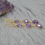 Amethyst Gold Plated Silver Drop Earrings, thumbnail 1 of 8