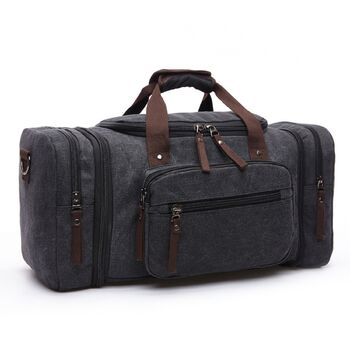 Canvas Holdall Duffel With Side Pockets, 2 of 12