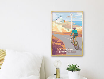 Lands End To John O'groats Cycling Travel Poster Print, 3 of 8