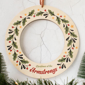 Personalised Christmas Wreath, Holly, 5 of 6