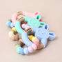 Bunny Teether Personalised Silicone And Wood, thumbnail 9 of 10