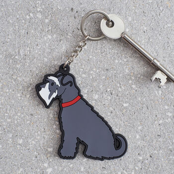 Grey Schnauzer Key Ring Personalisation Available, 3 of 5