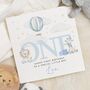 Personalised Safari 1st Birthday Card For Son Or Nephew, thumbnail 1 of 7