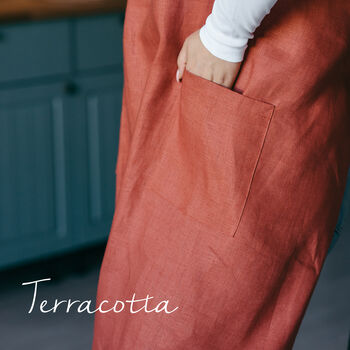 Personalized Linen Split Leg Apron For Potters, Artists And Bakers, 10 of 10