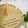 Golden Anniversary Personalised Sundial Engraved Brass, thumbnail 2 of 3