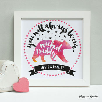 Personalised Daddy Bear Framed Print, 3 of 11