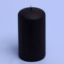 G Decor Henry Velvet Matt Soft Black Pillar Candles, thumbnail 4 of 5