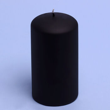 G Decor Henry Velvet Matt Soft Black Pillar Candles, 4 of 5