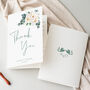 Wedding Thank You Cards White And Dark Green Florals, thumbnail 1 of 6