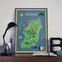 Illustrated Map Of Ireland Children's A3 Print, thumbnail 1 of 3
