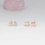 Princess Cut Cz Stud Earrings In Sterling Silver, thumbnail 7 of 12