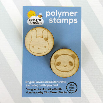 Bunny And Panda Kawaii Polymer Stamp Set, 6 of 7
