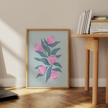 Pink Abstract Flowers, Art Print, 2 of 4