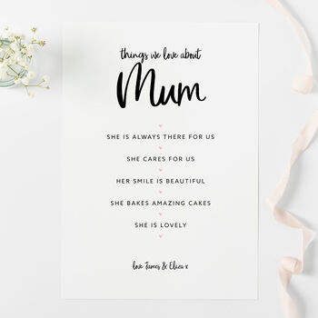 Things We Love About Mum Print, 2 of 6