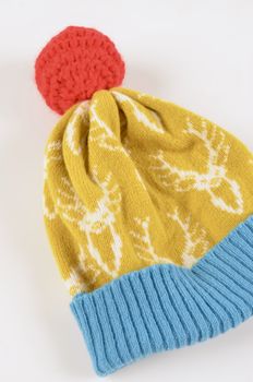 Bright Lambswool Knitted Stag Bobble Hat, 3 of 11