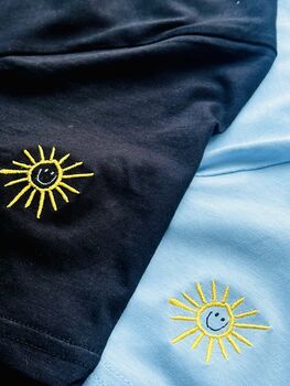 Embroidered 'Here Comes The Sun' T Shirt, 6 of 12